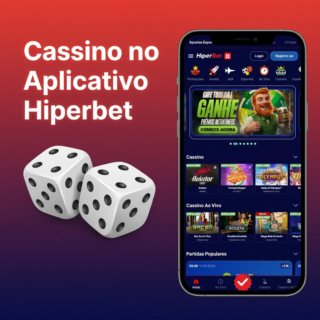 Hiperbet app casino screen showing slots, live dealer games, and table games from top providers like Pragmatic Play.