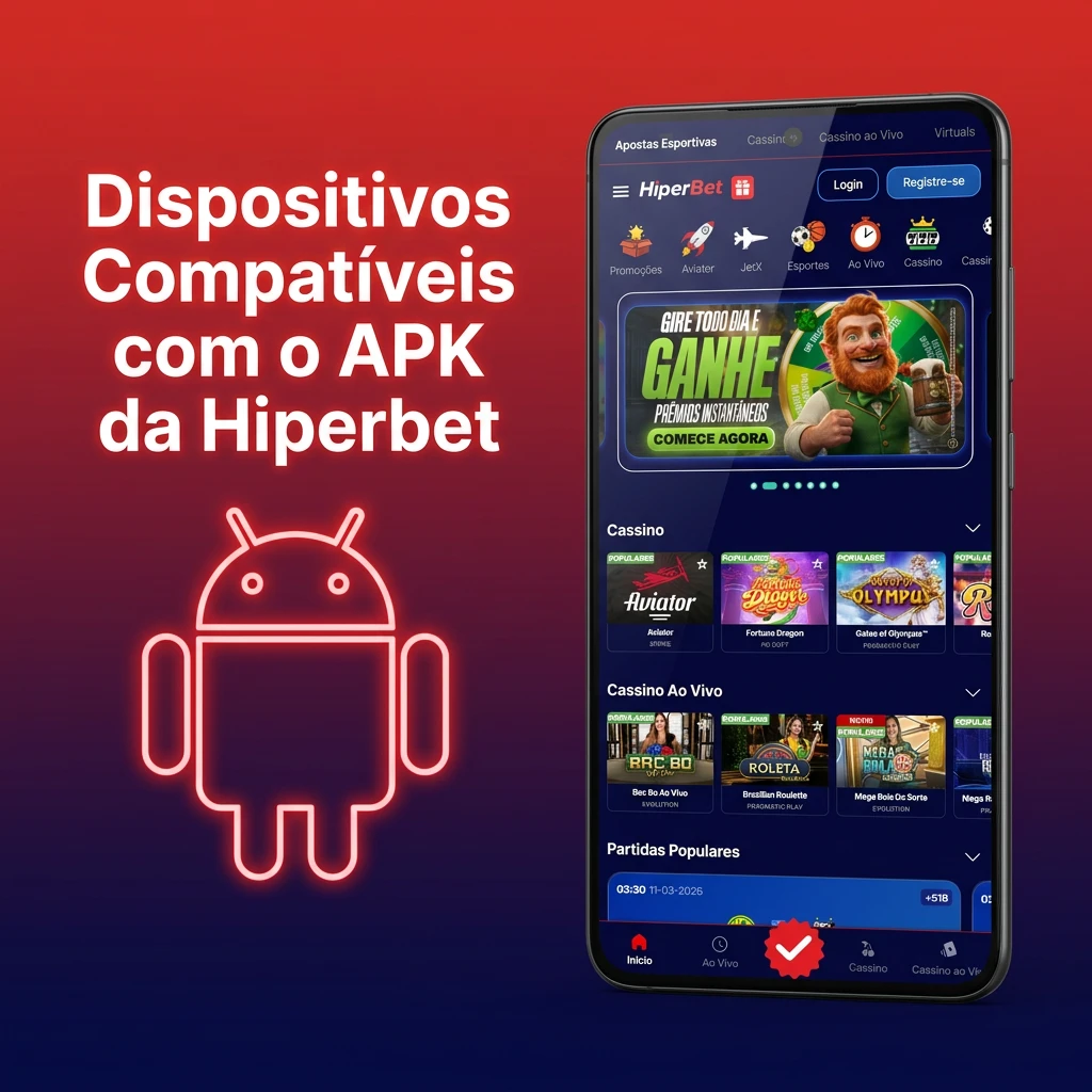 Table showing compatible Android devices for Hiperbet APK, listing brands like Samsung, Sony, Xiaomi, and Google Pixel models.