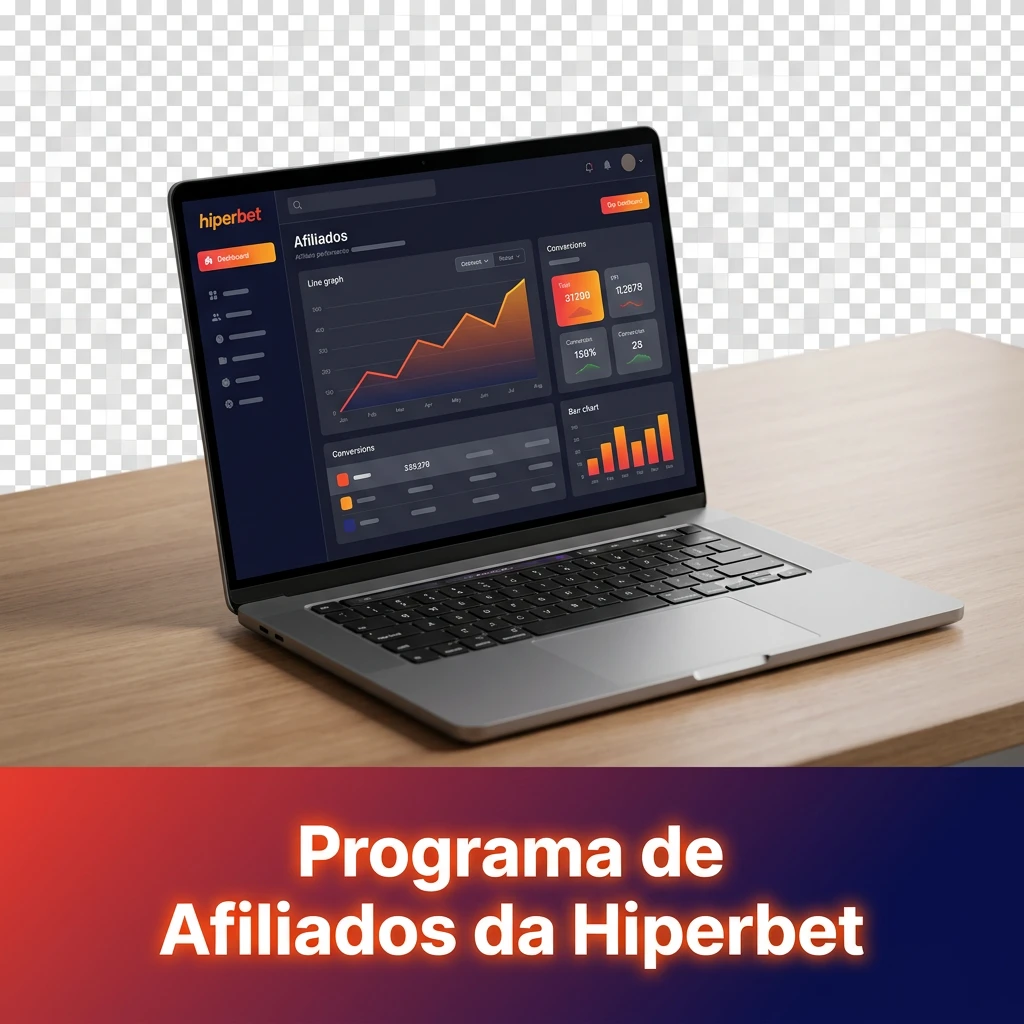 Hiperbet affiliate program dashboard showing partnership options with revenue share and CPA models for Brazilian market